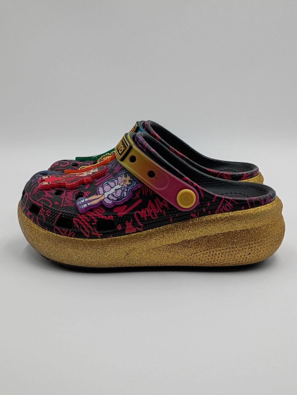 Crocs x Rainbow High Cutie Crush Glitter Platform Clogs Kids Size 2